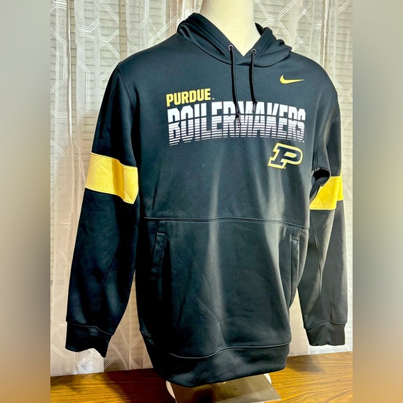 Nike On-Field Dr-Fit Purdue Boilermakers Black Hooded Sweatshirt 30”L25” p2p XXL - Picture 1 of 8